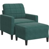  Fotelja s tabureom tamnozelena 60 cm baršunasta | shoptok.hr