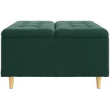  Otoman za pohranu s jastukom Tamnozelena 80 x 80 x 45 cm Baršun | shoptok.hr
