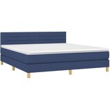  Box spring postelja z vzmetnico modra 180x200 cm blago, (20896487) | Shoptok.si
