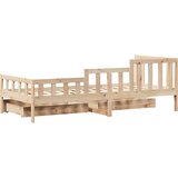 vidaXL Dnevna postelja s predali 90x200 cm trdna borovina | Shoptok.si