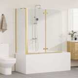  Ograda za tuš Zlatno 120 x 68 x 130 cm ESG staklo i aluminij | shoptok.hr