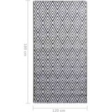  Vanjski tepih ARAKIL bijelo-crni 120 x 180 cm PP Bijela | Shoptok.si