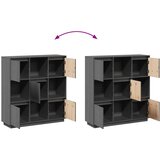  Visoka komoda siva 110,5x35x117 cm od masivne borovine | shoptok.hr