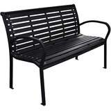  Vrtna klupa crna 116 cm od čelika i WPC-a | shoptok.hr