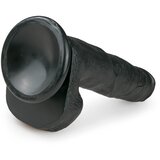 EasyToys pripenjalni, testisni dildo (22,5 cm) - črn | Shoptok.si
