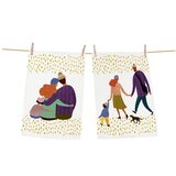 Butter Kings Set od 2 bijela pamučna kuhinjska ručnika Family, 50 x 70 cm Cijene