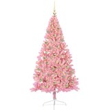 vidaXL Umjetna preddekorirana božićna jelka Roza 210 cm PVC | Shoptok.si