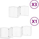 vidaXL Ograda za pse z vrati zložljiva 15 panelov bela 750 cm les | Shoptok.si