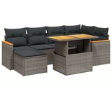 vidaXL 7-dijelni set vrtnih sofa sivi od poliratana | shoptok.hr