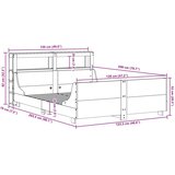 vidaXL Posteljni okvir z vzglavjem 120x200 cm trdna borovina, (21311115) | Shoptok.si