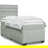 Maison Chic Box spring postelja - Vzmetna postelja z vzmetnico svetlo siva 90x200 cm žamet SL10945, (21904009) | Shoptok.si