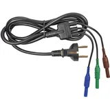 Varnostni merilni kabel \, [vtikač z varnostnim kontaktom - vtikač 4 mm]\, 1\,5 m\, modre\, zelene in rjave barve\, CIH29950, (20422400)
