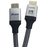X Wave kabl hdmi 2.1 8K 1.5m HDR,upleten,30AWG,golden plate,blister cene