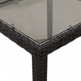  3-dijelni vrtni blagovaonski set s jastucima poliratan i staklo Crna 90 x 90 x 75 cm | shoptok.hr