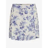 Vila Blue and Cream Women's Floral Skirt / Shorts Porcelina - Ladies