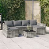 Maison Chic Seti vrtnega pohištva - Vrtna garnitura - Vrtni pohištvo set 2-delna z blazinami poli ratan siva, (21817039) | Shoptok.si