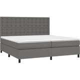 Krevet s oprugama i madracem sivi 200x200 cm od umjetne kože | shoptok.hr