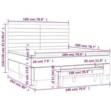 Boxspring - Krevet s oprugama i madracem ružičasti 180x200 cm baršunasti - Ružičasta 180 x 200 cm vodoravne pruge | shoptok.hr