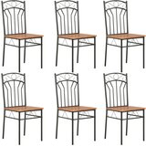 Maison Chic Jedilni stoli - Vzorci stoli 6 kosov rjavi mediapan A1244, (22032671) | Shoptok.si