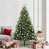  Umjetno savitljivo božićno drvce s 300 LED dioda Zelena 210 cm | shoptok.hr
