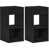 vidaXL Nočne omarice s predalom 2 kosa črna hrast 35x34x66,5 cm | Shoptok.si
