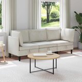  Set namještaja za dnevni boravak s jastukom 3 pcs Krem Baršun | shoptok.hr