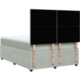 vidaXL Box spring postelja z vzmetnico svetlo siva 140x200 cm žamet | Shoptok.si