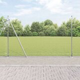 vidaXL Zavarena Ograda s 13 Flanširanih Stupova 1.4x50 m Galvanizirani Čelik | shoptok.hr