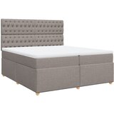  Krevet s oprugama i madracem smeđesivi 200x200 cm od tkanine | shoptok.hr