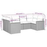  6-dijelni set vrtnih sofa od poliratana s jastucima sivi | shoptok.hr