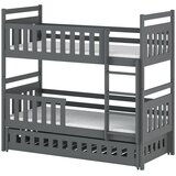 Molarem Home Drveni dječji krevet na kat Oliwia s tri kreveta - grafit - 190x90 cm - Bez madraca | shoptok.hr
