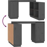 vidaXL Pisalna miza siva 110x50x75 cm trdna borovina | Shoptok.si