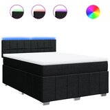 vidaXL Box spring postelja z vzmetnico črna 140x200 cm blago, (21310338) | Shoptok.si