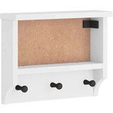 vidaXL Stenski obešalnik za plašče "SANDNES" bela 45x12x35 cm les bor | Shoptok.si