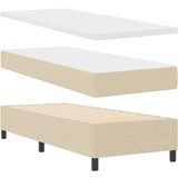 vidaXL Postelja s podnožjem z vzmetnico in klopjo kremna 80x200 cm tkanina, (22083824) | Shoptok.si