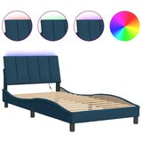  Okvir kreveta s LED-om bez madraca Hanko plavi 100 x 200 cm baršunasti | Eponuda.ba