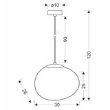 Brilagi Luster na sajli PEBBLES 1xE27/40W/230V prečnik 30 cm crna | Eponuda.com