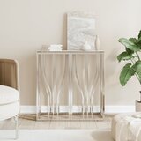 vidaXL Konzolni stol srebrni 70 x 30 x 70 cm nehrđajući čelik i staklo | shoptok.hr