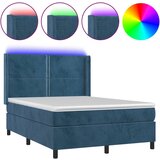  The Living Store Box spring postelja z vzmetnico LED temno modra 140x190cm žamet - Box Spring Postelja, (21455891) | Shoptok.si