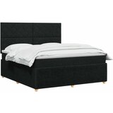  LED okvir za krevet s madracem Crna 180 x 200 cm Tkanina - Crna 180 x 200 cm Dizajn s rombovima | shoptok.hr