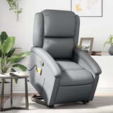 Maison Chic masažni naslanjač - Relax naslanjač s funkcijo vstajanja sivo umetno usnje, (22062007) | Shoptok.si