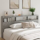 vidaXL Omarica za vzglavje postelje LED betonsko siva 220x17x102 cm Cene