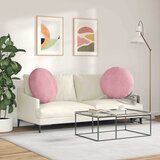  Jastučići za sjedenje 2 pcs Ružičasta Ø60 x 21 cm Baršun | Eponuda.com