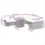  11-dijelni set vrtnih sofa od poliratana s jastucima crni | shoptok.hr