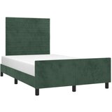  Posteljni okvir z vzglavjem temno zelen 120x200 cm žamet | Shoptok.si