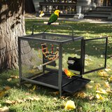 SupplySwap Metalna ptica kletka, barvne igrače, odstranljiv pladenj, črna, (5000240339) | Shoptok.si