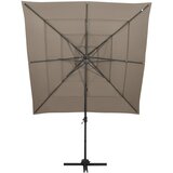  Vrtni suncobran s 4 razine i stupom 250 x 250 cm smeđesivi | shoptok.hr