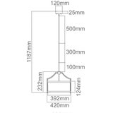 Open Design OR80889 - Luster na šipci STANZA 3xE27/15W/230V fi 42 cm mesing/bela | Eponuda.com