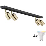  LED RGBW prigušiva spot svetiljka TOP 4xGU10/6,5W/230V 2700-6500K crna/zlatna Cene