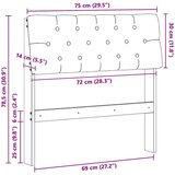  Tapecirano vzglavje Svetlo siva 75 cm Masivno borovo les, (5000108929) | Shoptok.si